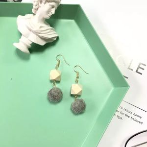 ✨2/ $10✨wood and velvet ball earrings